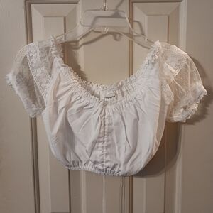 Clearlove White Lace Sleeve Blouse